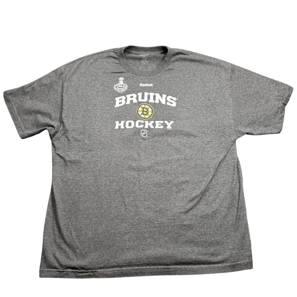 Milan Lucic 17 Boston Bruins Reebok T Shirt Mens 2XL Gray 2013 Stanley Cup Final